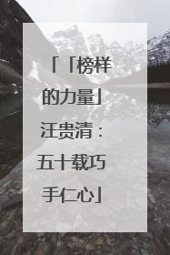 「榜样的力量」汪贵清：五十载巧手仁心