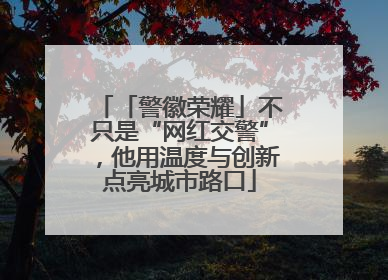「警徽荣耀」不只是“网红交警”，他用温度与创新点亮城市路口