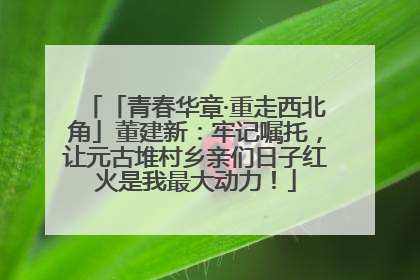 「青春华章·重走西北角」董建新：牢记嘱托，让元古堆村乡亲们日子红火是我最大动力！