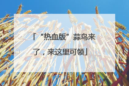 “热血版”蒜鸟来了，来这里可领