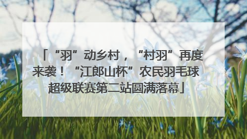 “羽”动乡村，“村羽”再度来袭！“江郎山杯”农民羽毛球超级联赛第二站圆满落幕