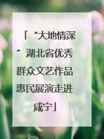 “大地情深”湖北省优秀群众文艺作品惠民展演走进咸宁