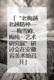 “老梅越老越精神——梅雪峰、梅纯一艺术研究展”研讨会在安徽省美术馆召开