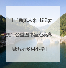 “豫见未来 书送梦想”公益图书室点亮永城五所乡村小学