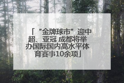 “金牌球市”迎中超、亚冠 成都将举办国际国内高水平体育赛事10余项