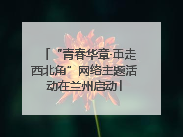 “青春华章·重走西北角”网络主题活动在兰州启动