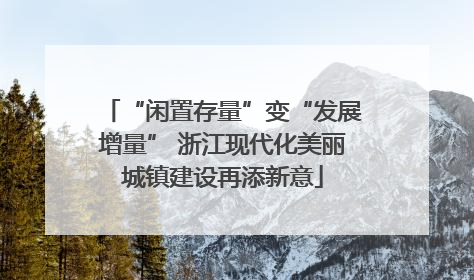 “闲置存量”变“发展增量” 浙江现代化美丽城镇建设再添新意
