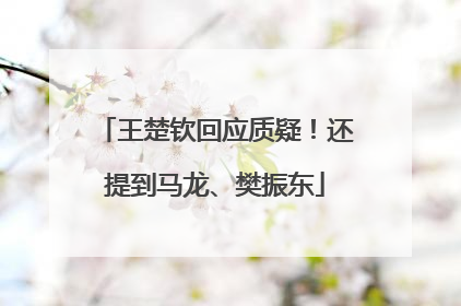 王楚钦回应质疑！还提到马龙、樊振东