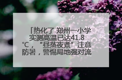 热化了 郑州一小学实测高温已达41.8℃，“昼蒸夜煮”注意防暑，警惕局地强对流和雷暴大风！