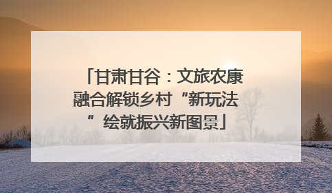 甘肃甘谷：文旅农康融合解锁乡村“新玩法”绘就振兴新图景