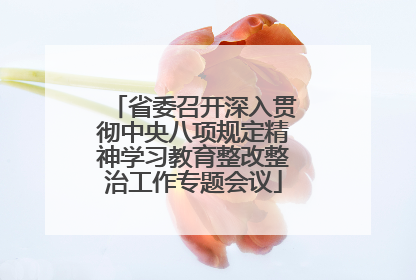 省委召开深入贯彻中央八项规定精神学习教育整改整治工作专题会议