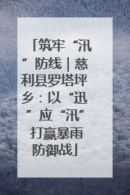 筑牢“汛”防线｜慈利县罗塔坪乡：以“迅”应“汛” 打赢暴雨防御战