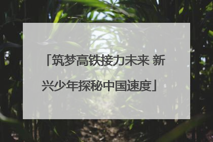 筑梦高铁接力未来 新兴少年探秘中国速度