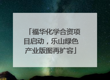 福华化学合资项目启动，乐山绿色产业版图再扩容