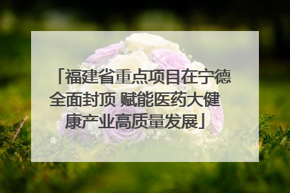 福建省重点项目在宁德全面封顶 赋能医药大健康产业高质量发展
