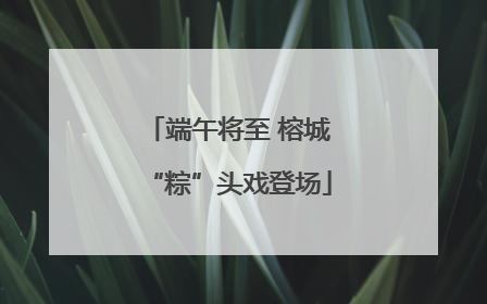 端午将至 榕城“粽”头戏登场
