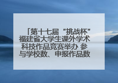第十七届“挑战杯”福建省大学生课外学术科技作品竞赛举办 参与学校数、申报作品数创历史新高