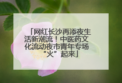 网红长沙再添夜生活新潮流！中医药文化流动夜市青年专场“火”起来
