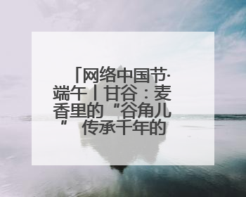 网络中国节·端午丨甘谷：麦香里的“谷角儿” 传承千年的亲情纽带