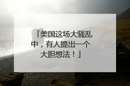 美国这场大骚乱中，有人提出一个大胆想法！