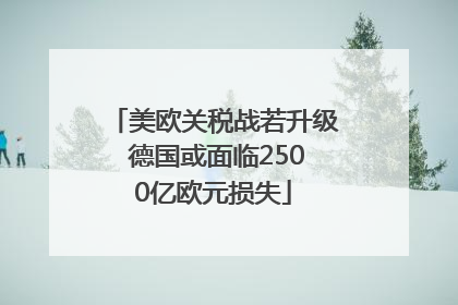 美欧关税战若升级 德国或面临2500亿欧元损失