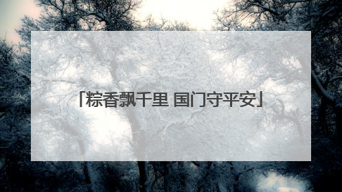 粽香飘千里 国门守平安