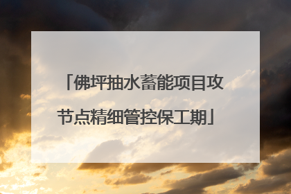 佛坪抽水蓄能项目攻节点精细管控保工期