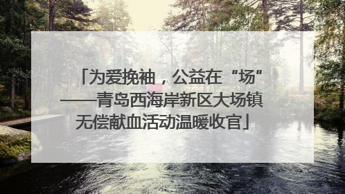 为爱挽袖，公益在“场”——青岛西海岸新区大场镇无偿献血活动温暖收官