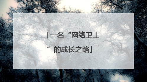 一名“网络卫士”的成长之路