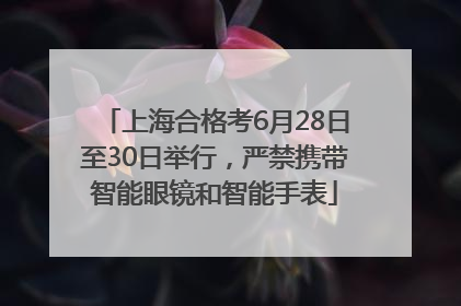 上海合格考6月28日至30日举行，严禁携带智能眼镜和智能手表