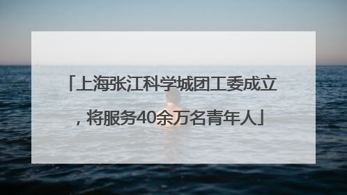 上海张江科学城团工委成立，将服务40余万名青年人