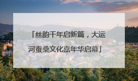 丝韵千年启新篇，大运河蚕桑文化嘉年华启幕