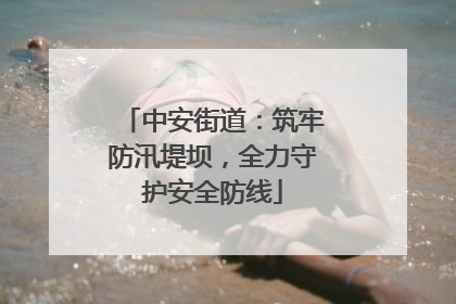 中安街道：筑牢防汛堤坝，全力守护安全防线