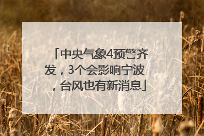 中央气象4预警齐发，3个会影响宁波，台风也有新消息