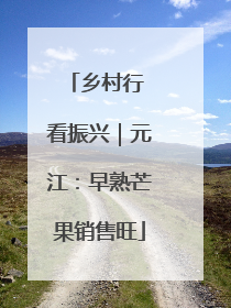 乡村行 看振兴｜元江：早熟芒果销售旺