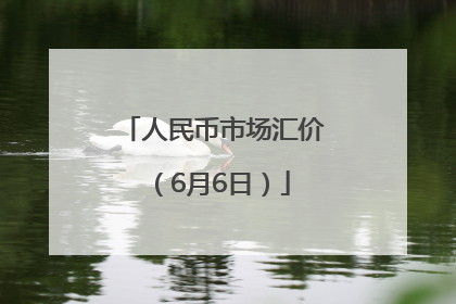 人民币市场汇价（6月6日）
