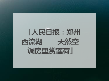 人民日报：郑州西流湖——天然空调房里赏莲荷