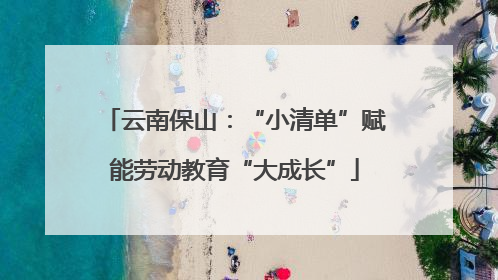 云南保山：“小清单”赋能劳动教育“大成长”