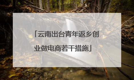 云南出台青年返乡创业做电商若干措施