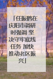 任振鹤在庆阳市调研时强调 坚决守牢底线任务 加快推动老区振兴