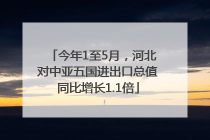 今年1至5月，河北对中亚五国进出口总值同比增长1.1倍