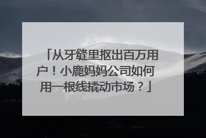 从牙缝里抠出百万用户！小鹿妈妈公司如何用一根线撬动市场？