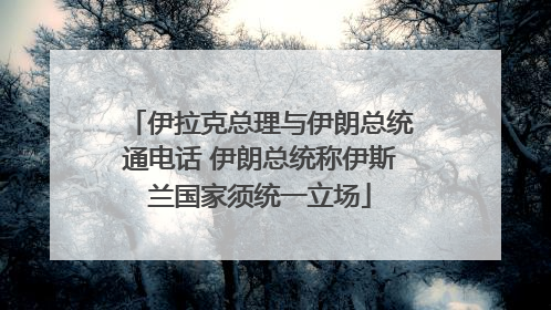 伊拉克总理与伊朗总统通电话 伊朗总统称伊斯兰国家须统一立场
