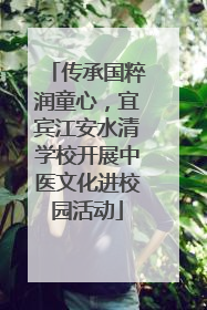 传承国粹润童心，宜宾江安水清学校开展中医文化进校园活动