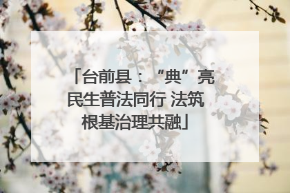 台前县：“典”亮民生普法同行 法筑根基治理共融