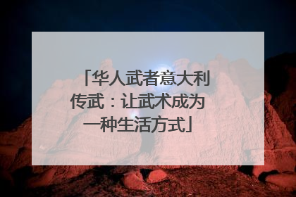 华人武者意大利传武：让武术成为一种生活方式
