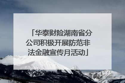华泰财险湖南省分公司积极开展防范非法金融宣传月活动