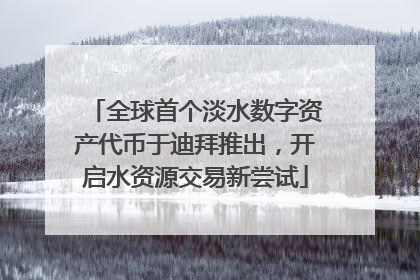 全球首个淡水数字资产代币于迪拜推出，开启水资源交易新尝试