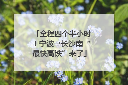 全程四个半小时！宁波→长沙南“最快高铁”来了