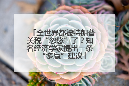 全世界都被特朗普关税“忽悠”了？知名经济学家提出一条“多赢”建议
